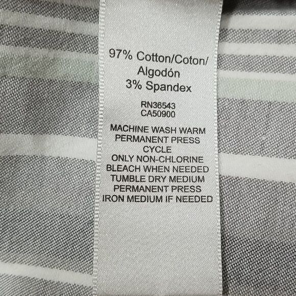 🎁5/$25 Van Heusen Studio Blouse Women's Small Button Up 3/4 Sleeve Striped - Picture 7 of 7